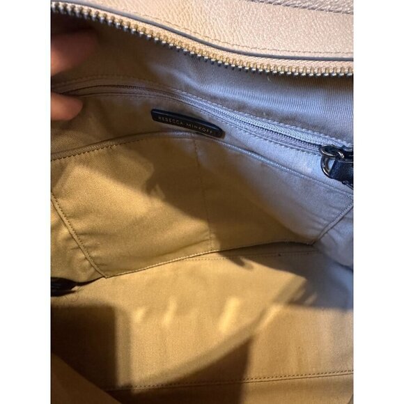 Rebecca Minkoff Beige Leather Crossbody Bag With Adjustable Strap & Front Zipper - Picture 10 of 15